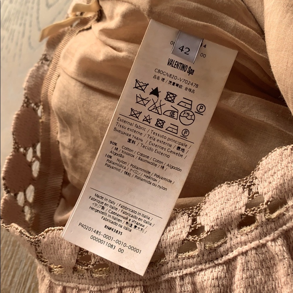 VALENTINO Tan Embroidered Skirt 42 - Picture 9 of 11